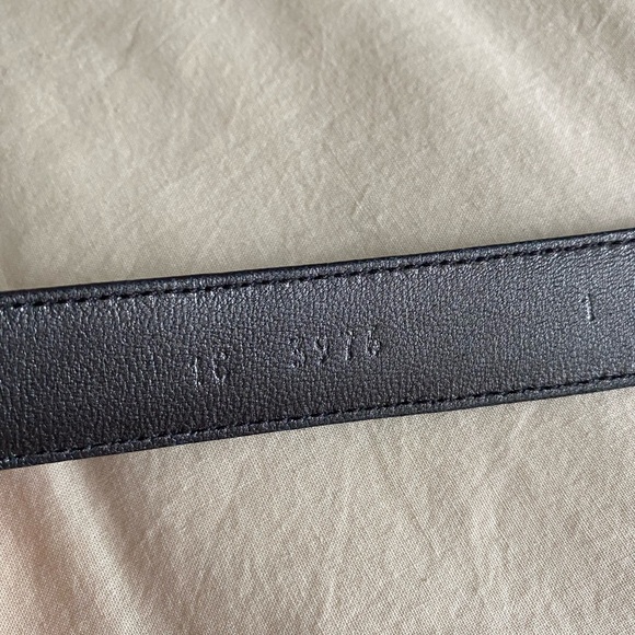 Prada Saffiano Engraved Logo Metallic Dark Silver Belt - Picture 10 of 13